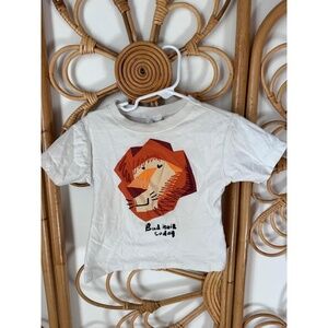 Zara Kids T-Shirt 2 Years White Multi-Color Lion Bad Hair Today Graphic